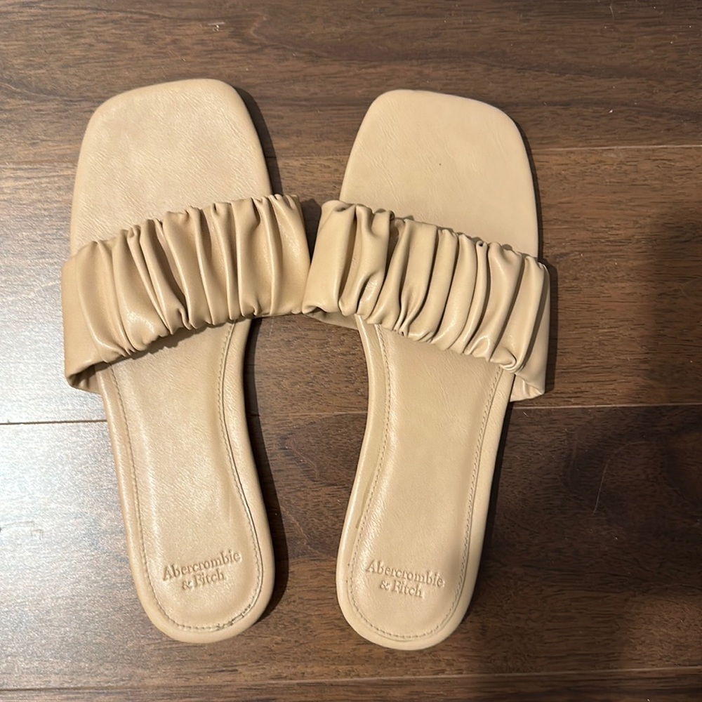 Nude Leather Slides